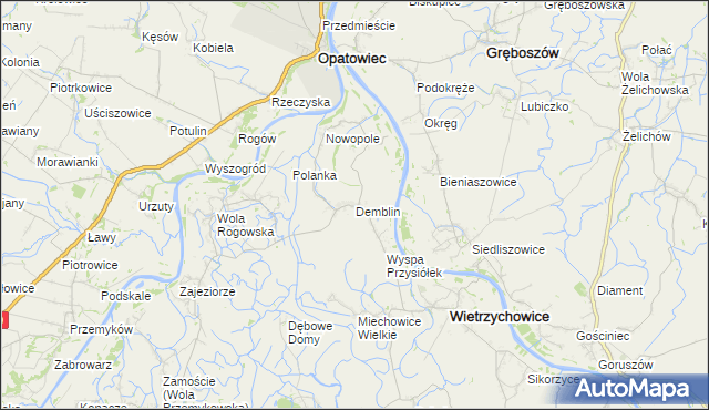 mapa Demblin, Demblin na mapie Targeo