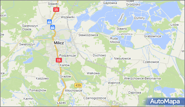 mapa Duchowo, Duchowo na mapie Targeo