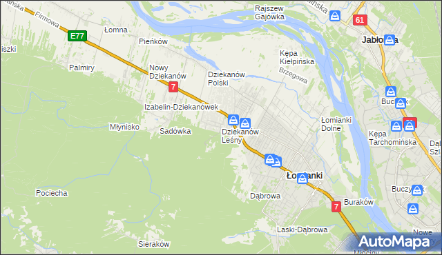 mapa Dziekanów Leśny, Dziekanów Leśny na mapie Targeo