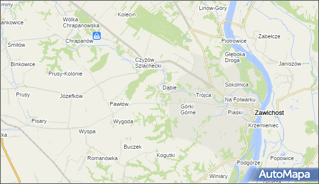mapa Dziurów gmina Zawichost, Dziurów gmina Zawichost na mapie Targeo