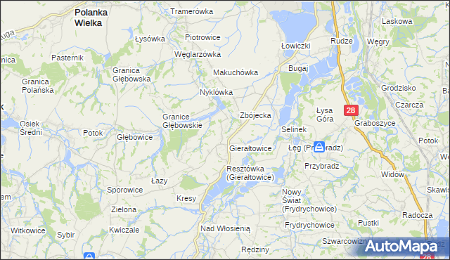 mapa Gierałtowiczki, Gierałtowiczki na mapie Targeo