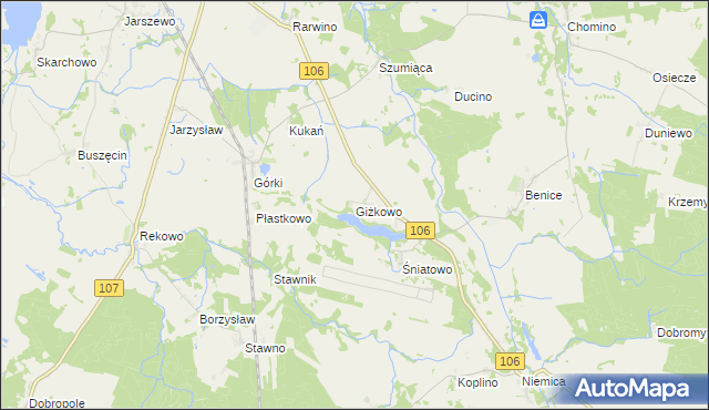 mapa Giżkowo, Giżkowo na mapie Targeo