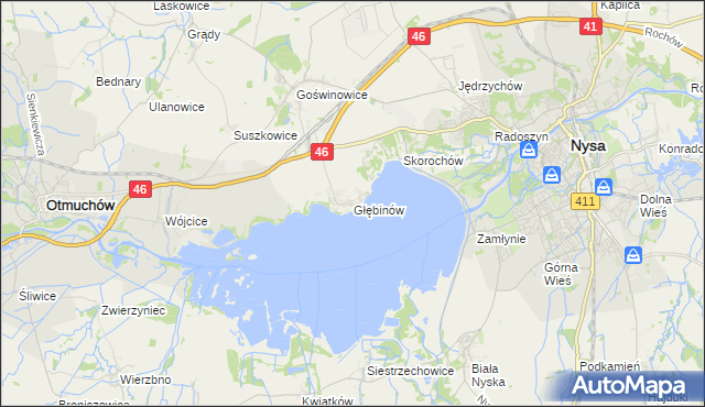 mapa Głębinów, Głębinów na mapie Targeo