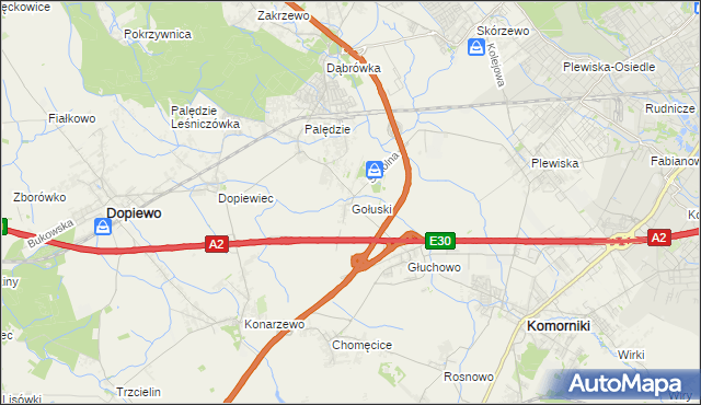 mapa Gołuski, Gołuski na mapie Targeo