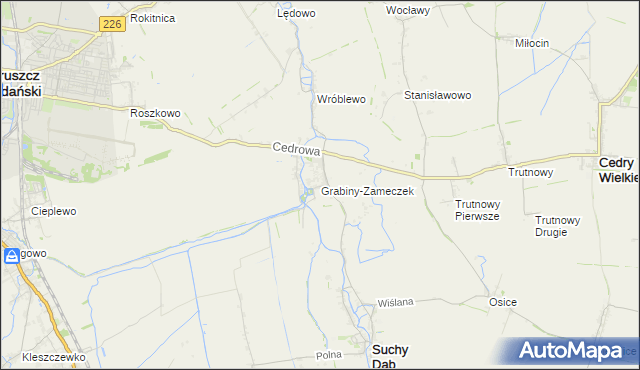 mapa Grabiny-Zameczek, Grabiny-Zameczek na mapie Targeo