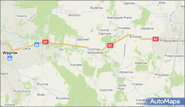 mapa Grochów Szlachecki, Grochów Szlachecki na mapie Targeo