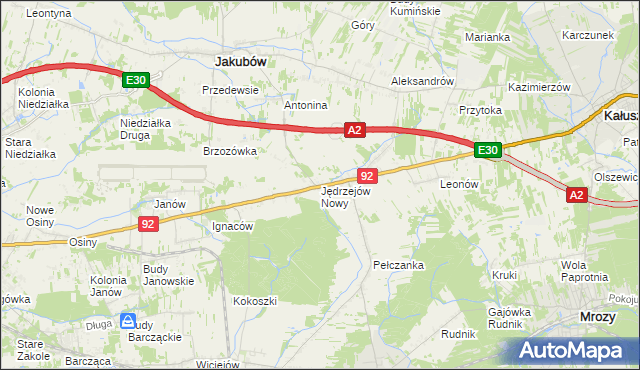 mapa Jędrzejów Nowy, Jędrzejów Nowy na mapie Targeo