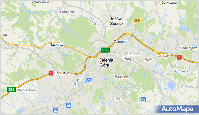 mapa Jelenia Góra, Jelenia Góra na mapie Targeo