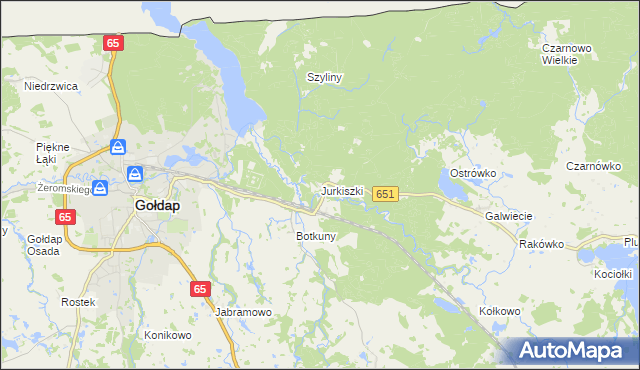 mapa Jurkiszki, Jurkiszki na mapie Targeo