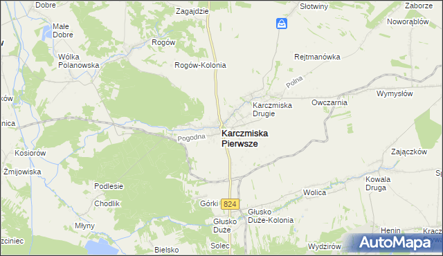 mapa Karczmiska Pierwsze, Karczmiska Pierwsze na mapie Targeo