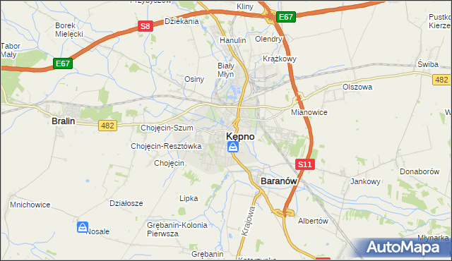 mapa Kępno, Kępno na mapie Targeo