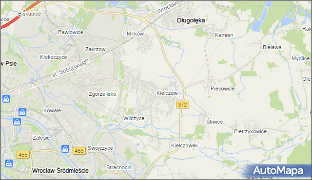 mapa Kiełczów, Kiełczów na mapie Targeo