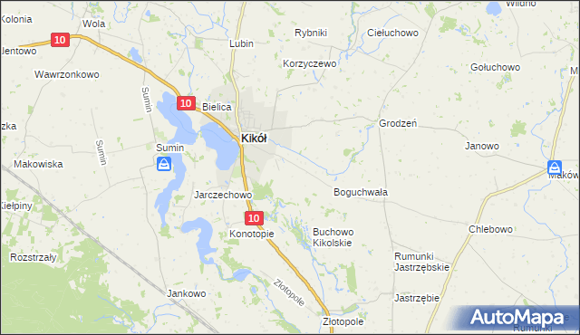 mapa Kikół-Wieś, Kikół-Wieś na mapie Targeo