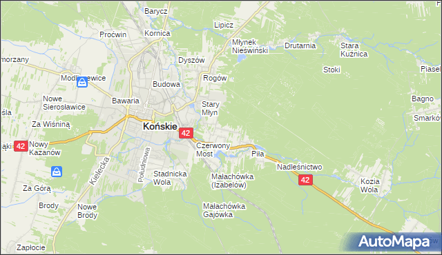 mapa Koczwara, Koczwara na mapie Targeo