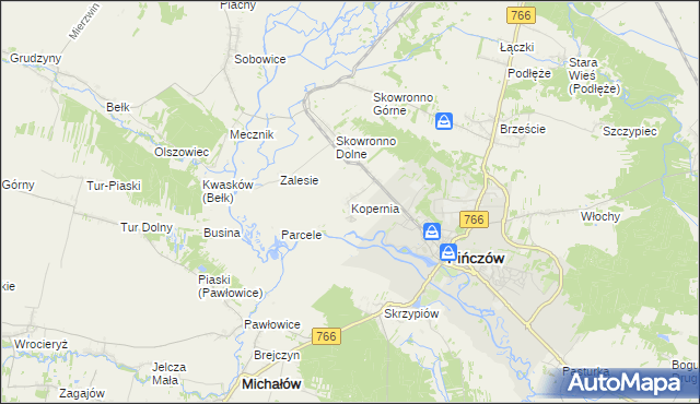 mapa Kopernia, Kopernia na mapie Targeo