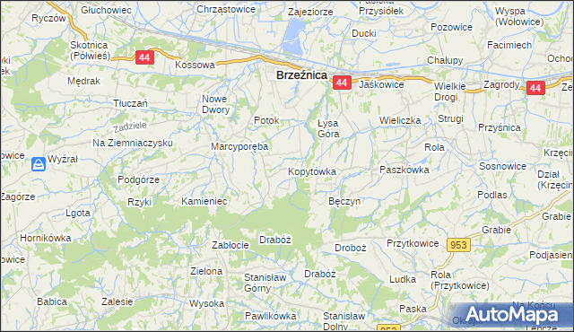 mapa Kopytówka, Kopytówka na mapie Targeo