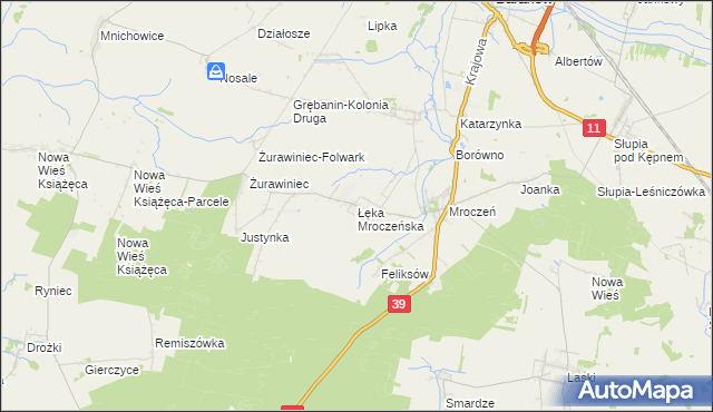 mapa Łęka Mroczeńska, Łęka Mroczeńska na mapie Targeo