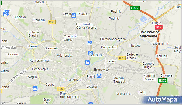 mapa Lublina, Lublin na mapie Targeo