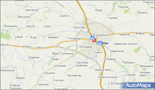 mapa Marcinkowice gmina Opatów, Marcinkowice gmina Opatów na mapie Targeo