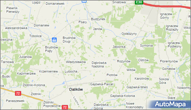 mapa Marcinów gmina Dalików, Marcinów gmina Dalików na mapie Targeo