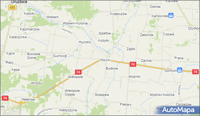 mapa Mzurki, Mzurki na mapie Targeo