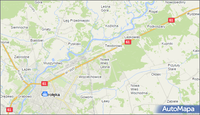 mapa Nowa Wieś Leśna, Nowa Wieś Leśna na mapie Targeo