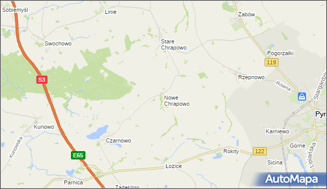 mapa Nowe Chrapowo, Nowe Chrapowo na mapie Targeo