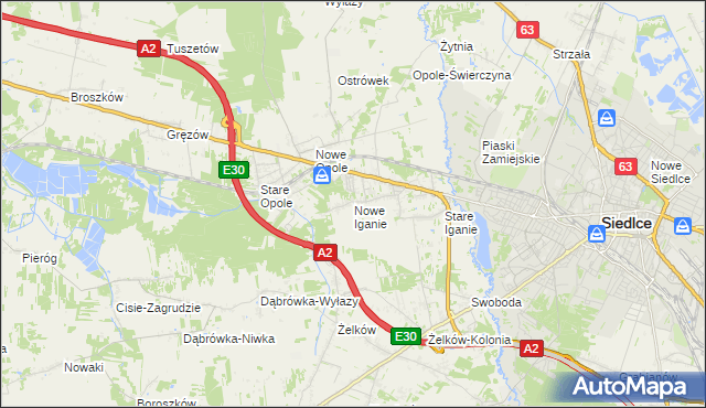 mapa Nowe Iganie, Nowe Iganie na mapie Targeo