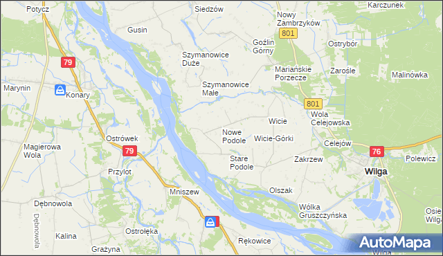mapa Nowe Podole, Nowe Podole na mapie Targeo