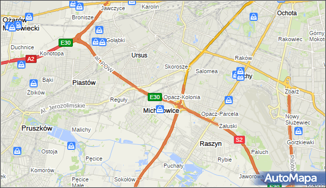 mapa Opacz-Kolonia, Opacz-Kolonia na mapie Targeo