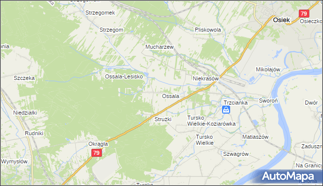 mapa Ossala, Ossala na mapie Targeo