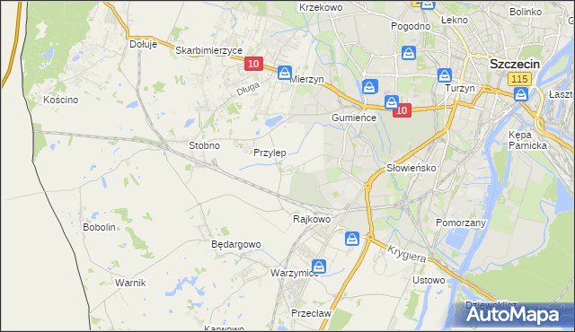 mapa Ostoja gmina Kołbaskowo, Ostoja gmina Kołbaskowo na mapie Targeo