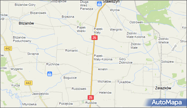 mapa Piątek Mały-Kolonia, Piątek Mały-Kolonia na mapie Targeo
