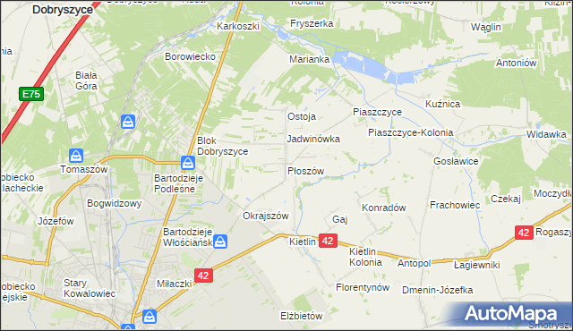 mapa Płoszów, Płoszów na mapie Targeo