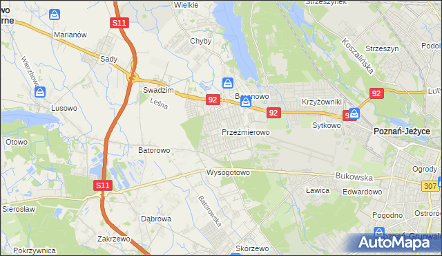 mapa Przeźmierowo, Przeźmierowo na mapie Targeo