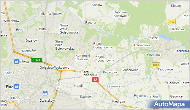 mapa Rajec Poduchowny, Rajec Poduchowny na mapie Targeo