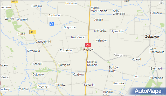 mapa Russów, Russów na mapie Targeo
