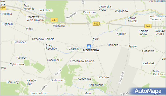 mapa Rzeczniów, Rzeczniów na mapie Targeo