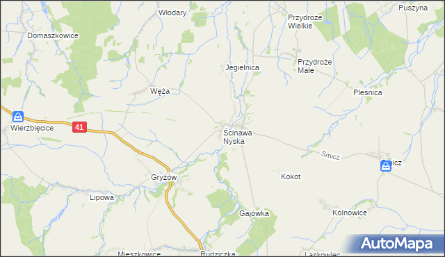 mapa Ścinawa Nyska, Ścinawa Nyska na mapie Targeo