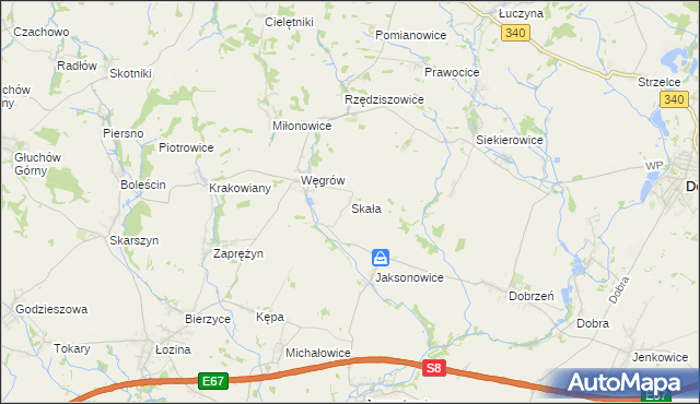 mapa Skała gmina Długołęka, Skała gmina Długołęka na mapie Targeo