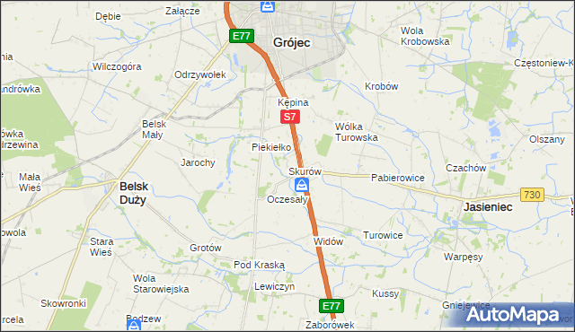 mapa Skurów, Skurów na mapie Targeo