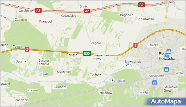 mapa Sławacinek Nowy, Sławacinek Nowy na mapie Targeo