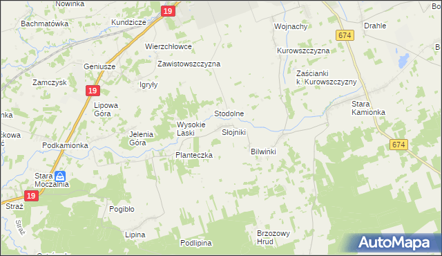 mapa Słojniki, Słojniki na mapie Targeo