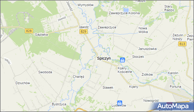 mapa Spiczyn, Spiczyn na mapie Targeo