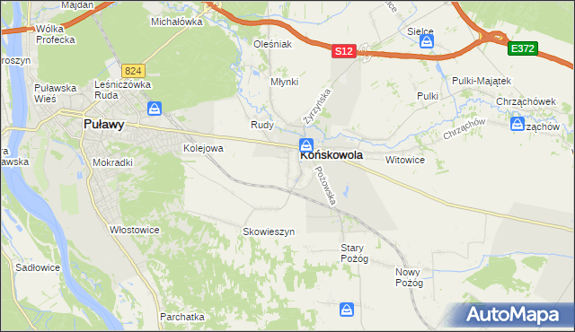 mapa Stara Wieś gmina Końskowola, Stara Wieś gmina Końskowola na mapie Targeo