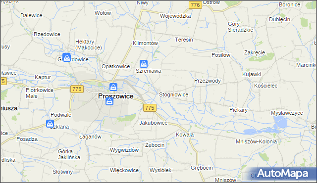 mapa Stogniowice, Stogniowice na mapie Targeo