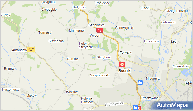mapa Strzybnik, Strzybnik na mapie Targeo