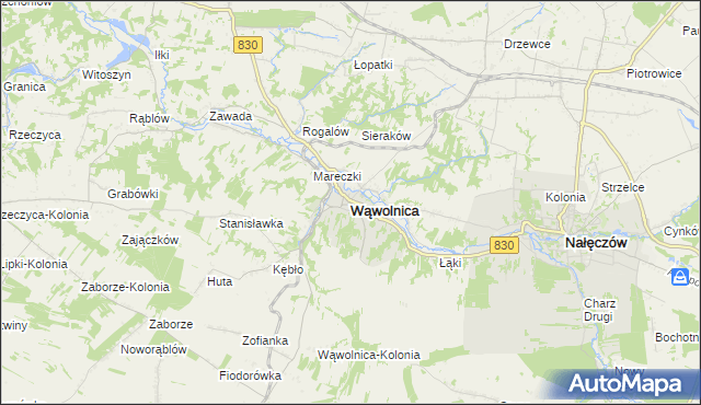 mapa Wąwolnica powiat puławski, Wąwolnica powiat puławski na mapie Targeo