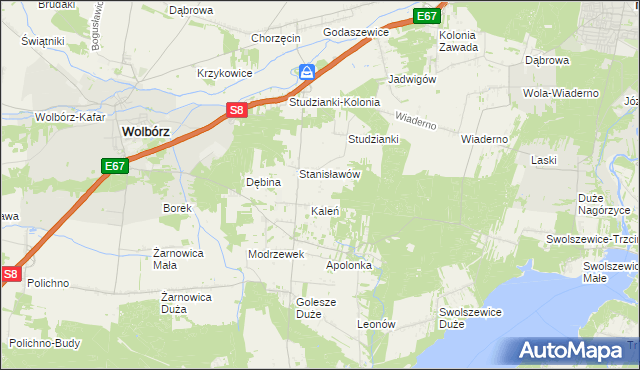 mapa Węgrzynów gmina Wolbórz, Węgrzynów gmina Wolbórz na mapie Targeo