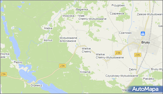 mapa Wielkie Chełmy, Wielkie Chełmy na mapie Targeo